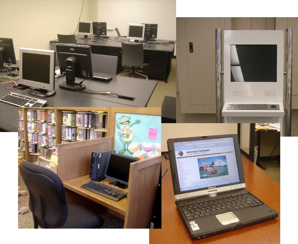 A university laboratory, a public kiosk, a library computer and a
personal laptop.